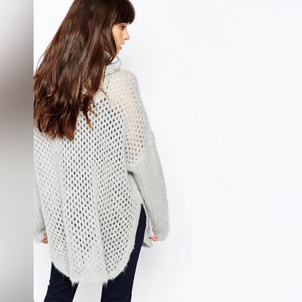 Reiss Fanella wool blend Roll Neck Cape Knit Jumper sweater - Picture 5 of 15